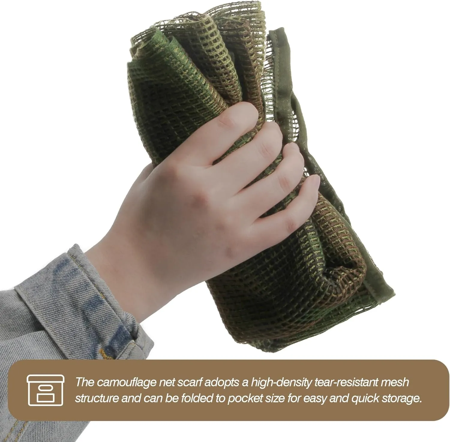 Sniper Veil Camo Netting - 71"x36" Tactical Scarf for Hunting, 2pcs Multi-Purpose Ghillie Veil for Gun Wrap