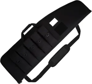 Soft-Rifle-Case Tactical-Gun Range-Bag Hunting-Shooting Sports-Storage - Padded Transport with 5 Pouches Adjustable Shoulder Strap