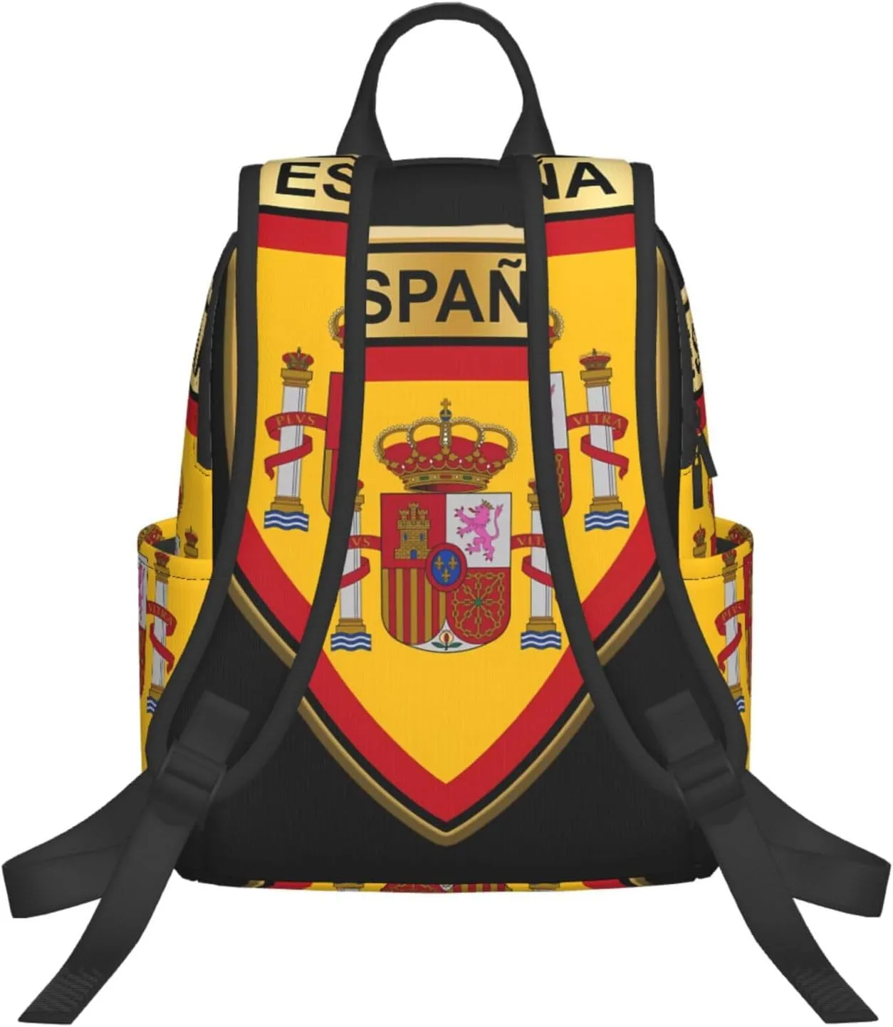 Spain Spanish Espana Flags Casual Laptop Backpack Travel Rucksack Sports Daypack Adjustable Strap Bags with Multi-Pockets for Working Running Camping
