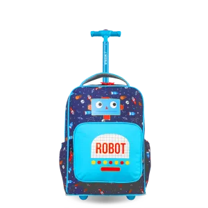 Sparkle 15 Inch Kids Rolling Backpack / Carry On in Robot