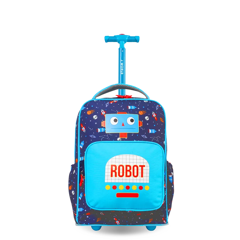 Sparkle 15 Inch Kids Rolling Backpack / Carry On in Robot