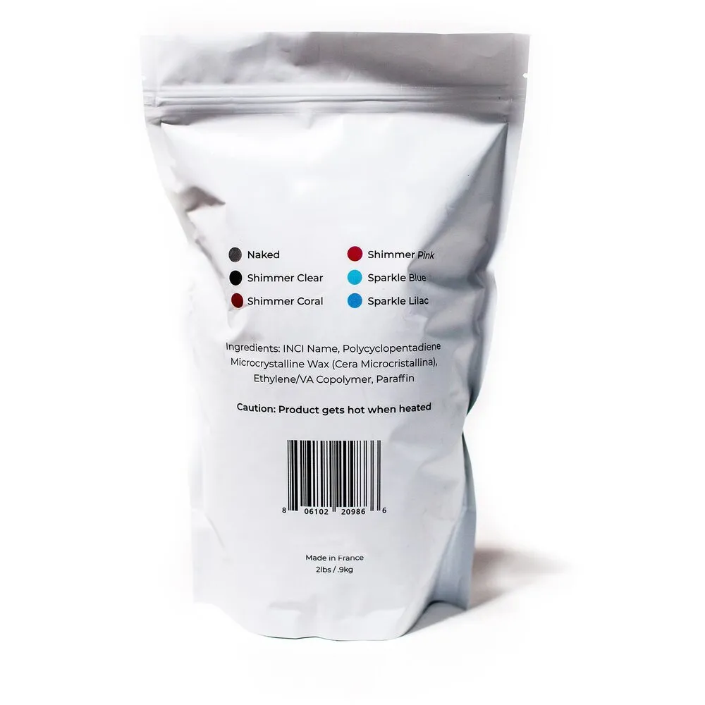 Sparkle Lilac - Stripless Hard Wax Beads / 2 lb Bag / Case of 4 Bags = 8 lbs Total by Dermwax Elite