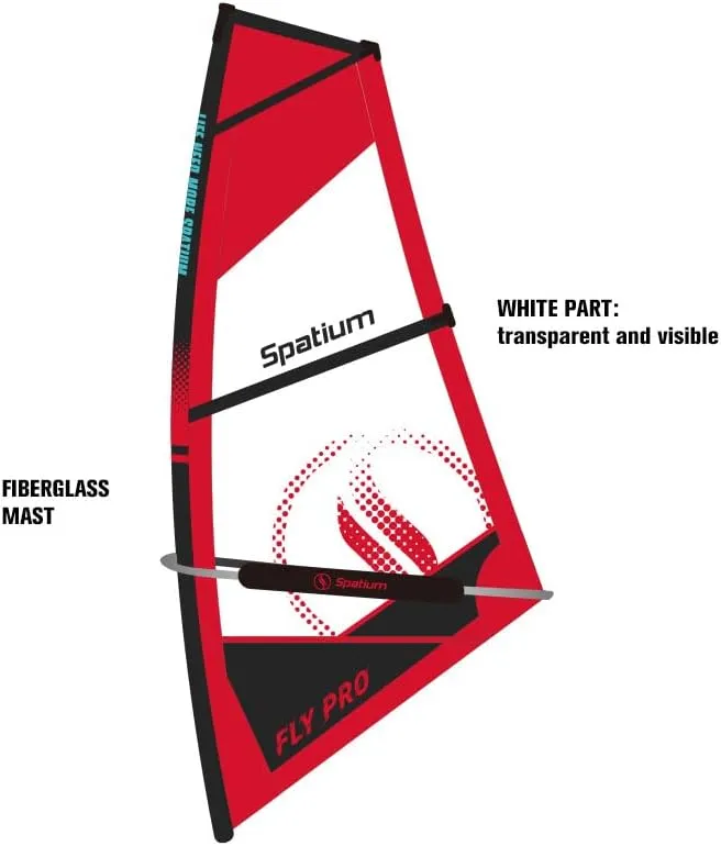 Spatium Wind Surfboard Sails Inflatable Windsurfing Board and Sail 5.0m²/6.0m² Inflatable Windsurf Sail with Sail Board for Newbie Friendly Windsurfer