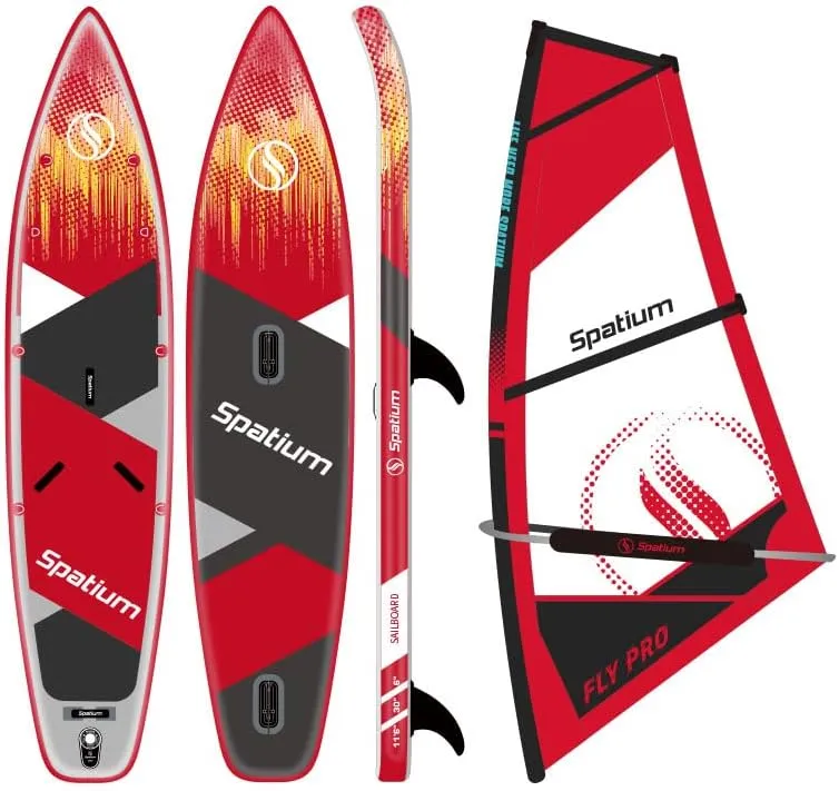 Spatium Wind Surfboard Sails Inflatable Windsurfing Board and Sail 5.0m²/6.0m² Inflatable Windsurf Sail with Sail Board for Newbie Friendly Windsurfer