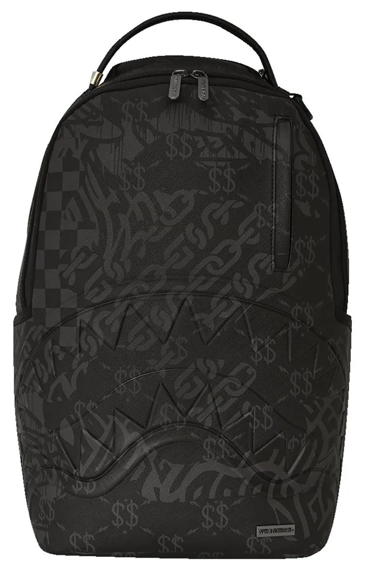 Sprayground 3AM Check Pattern DLX Backpack In Black Grey