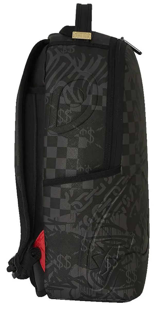 Sprayground 3AM Check Pattern DLX Backpack In Black Grey