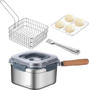 Stainless Steel Camping Cookware Set, Camping Cookware Kit Backpacking, Portable Camping Cookware Kit, Deep Fryer Pot, Pots and Pans Set for Outdoor Camping Hiking Picnic