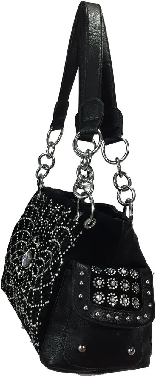 Star Flower Concealed Carry Purse Rhinestone Western Handbag