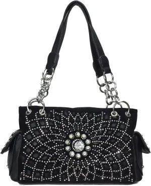 Star Flower Concealed Carry Purse Rhinestone Western Handbag