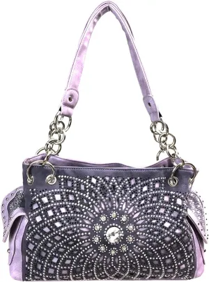Star Flower Concealed Carry Purse Rhinestone Western Handbag