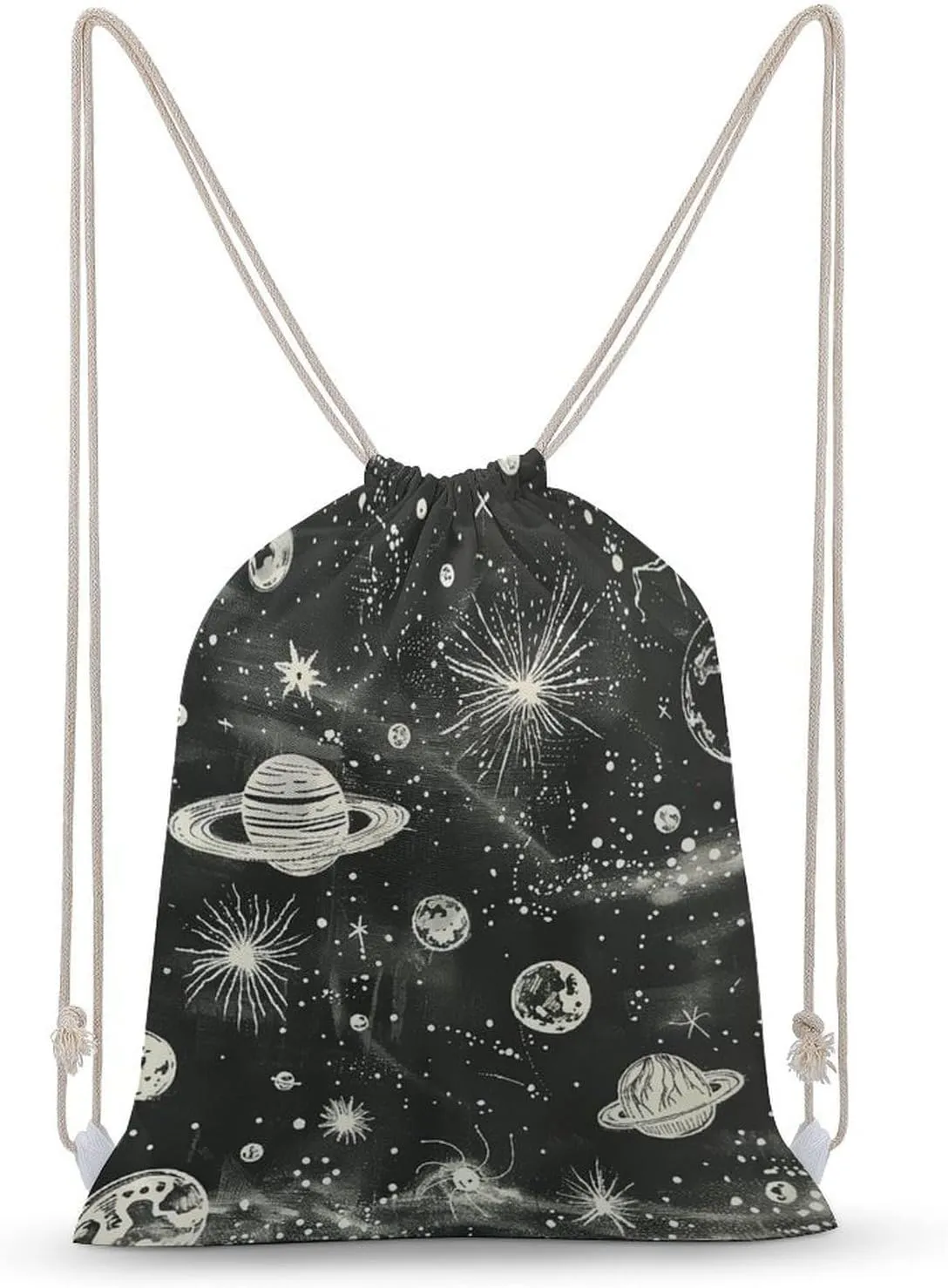 Stars in The Night Drawstring Backpack for Women Men Drawstring Bag for Travel Swimming Sports Gym Bag