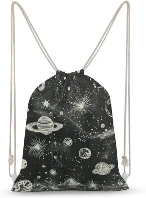 Stars in The Night Drawstring Backpack for Women Men Drawstring Bag for Travel Swimming Sports Gym Bag