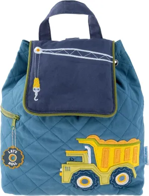 Stephen Joseph Kids' Unisex Toddler Back to School, Quilted Backpack, Construction, One Size
