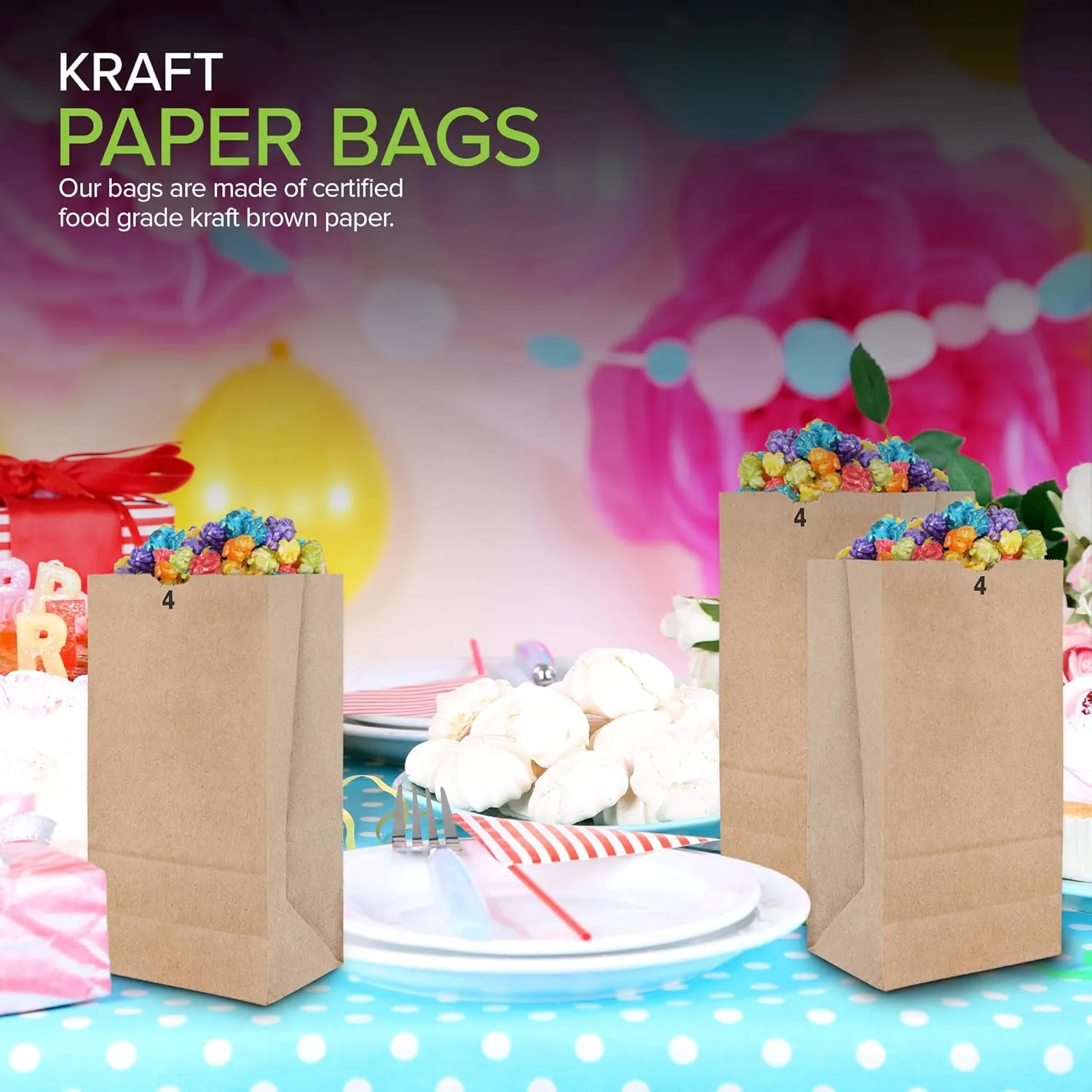 Stock Your Home 4 Lb Kraft Brown Paper Lunch Bags (250 Count) - Bulk Disposable Lunch Sacks, Small Size Blank Bag for Kids, Good for a Snack, Sandwich, Grocery Food, and Arts & Crafts Projects