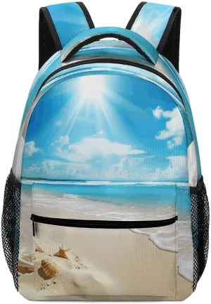Stylish Backpack, Bright Sunshine Summer Beach Print Durable Backpack Travel Backpack Hiking Backpack Ergonomic Backpack Comfortable Backpack