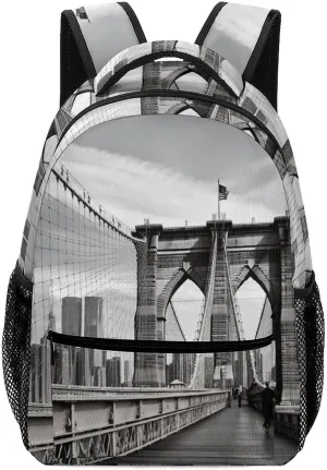 Stylish Backpack, Brooklyn Bridge Print Durable Backpack Travel Backpack Hiking Backpack Ergonomic Backpack Comfortable Backpack, Style