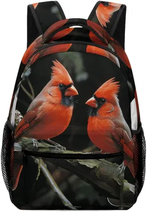 Stylish Backpack, Cardinals Birds Fauna Wild Print Durable Backpack Travel Backpack Hiking Backpack Ergonomic Backpack Comfortable Backpack