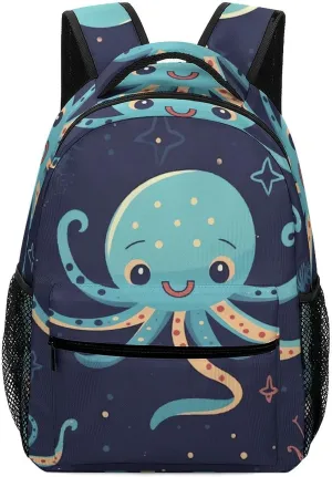 Stylish Backpack, Cartoon Octopus Print Durable Backpack Travel Backpack Hiking Backpack Ergonomic Backpack Comfortable Backpack