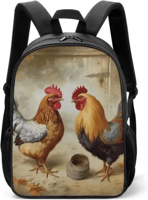 Stylish Backpack, Chicken And Rooster Print Print Durable Backpack Travel Backpack Hiking Backpack Ergonomic Backpack Comfortable Backpack