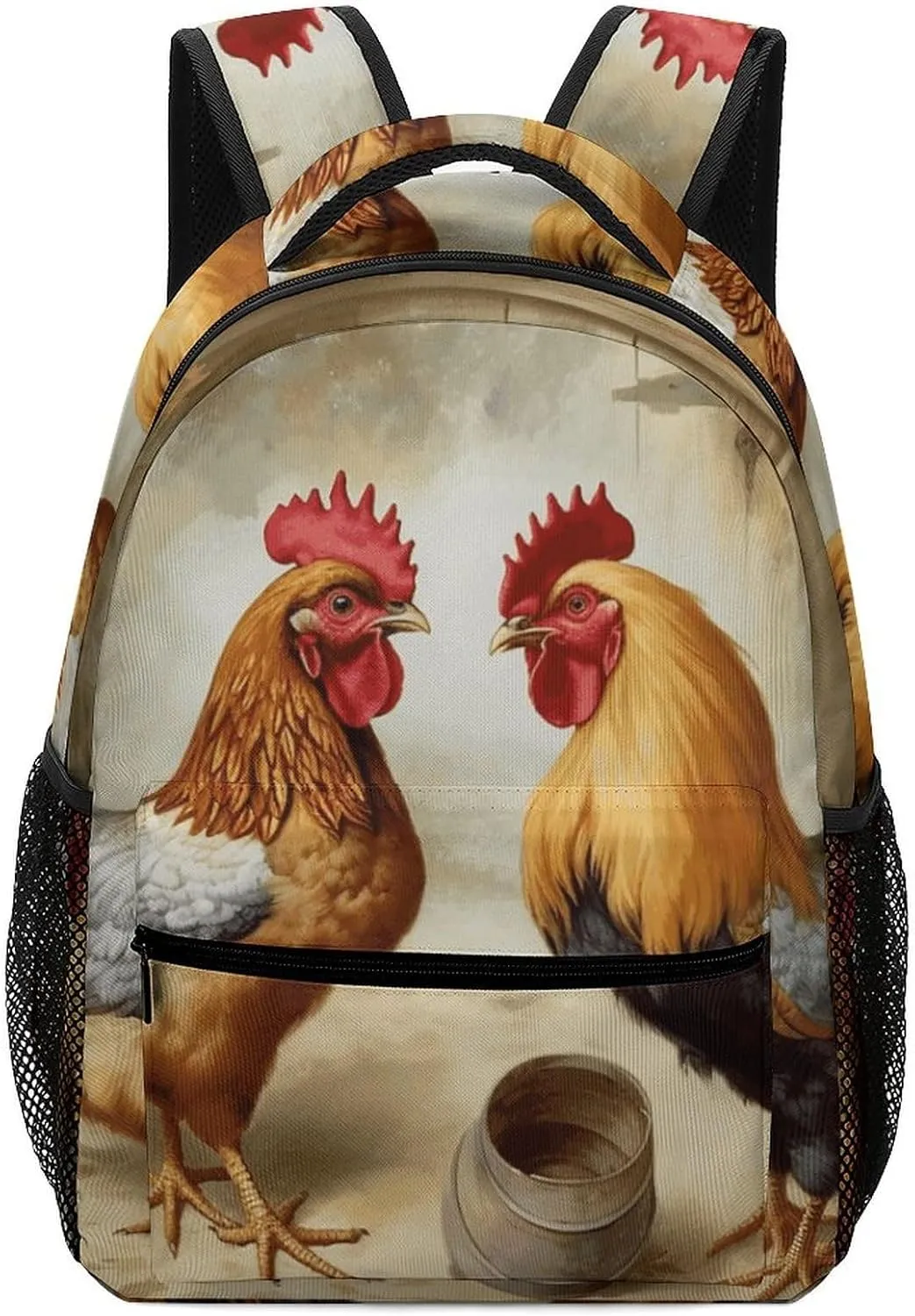 Stylish Backpack, Chicken And Rooster Print Print Durable Backpack Travel Backpack Hiking Backpack Ergonomic Backpack Comfortable Backpack