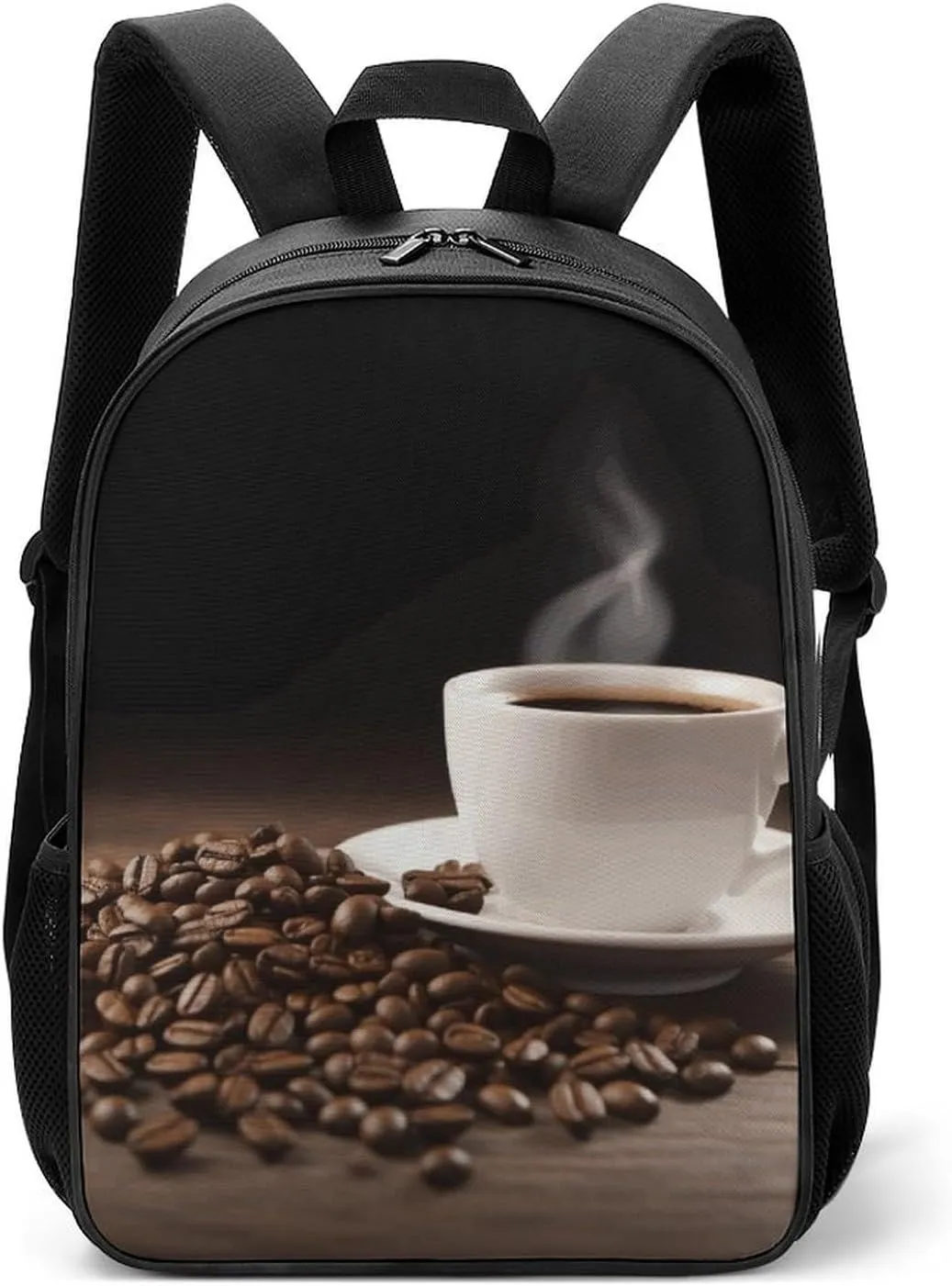 Stylish Backpack, Coffee Cup And Coffee Bean Print Durable Backpack Travel Backpack Hiking Backpack Ergonomic Backpack Comfortable Backpack
