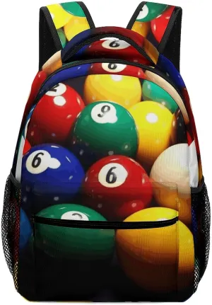 Stylish Backpack, Color Billiards Print Durable Backpack Travel Backpack Hiking Backpack Ergonomic Backpack Comfortable Backpack