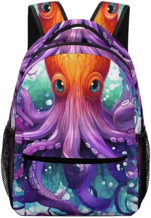 Stylish Backpack, Colorful Octopus Print Durable Backpack Travel Backpack Hiking Backpack Ergonomic Backpack Comfortable Backpack