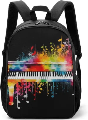 Stylish Backpack, Colorful Piano Keyboard Music Note Print Durable Backpack Travel Backpack Hiking Backpack Ergonomic Backpack Comfortable Backpack, Style