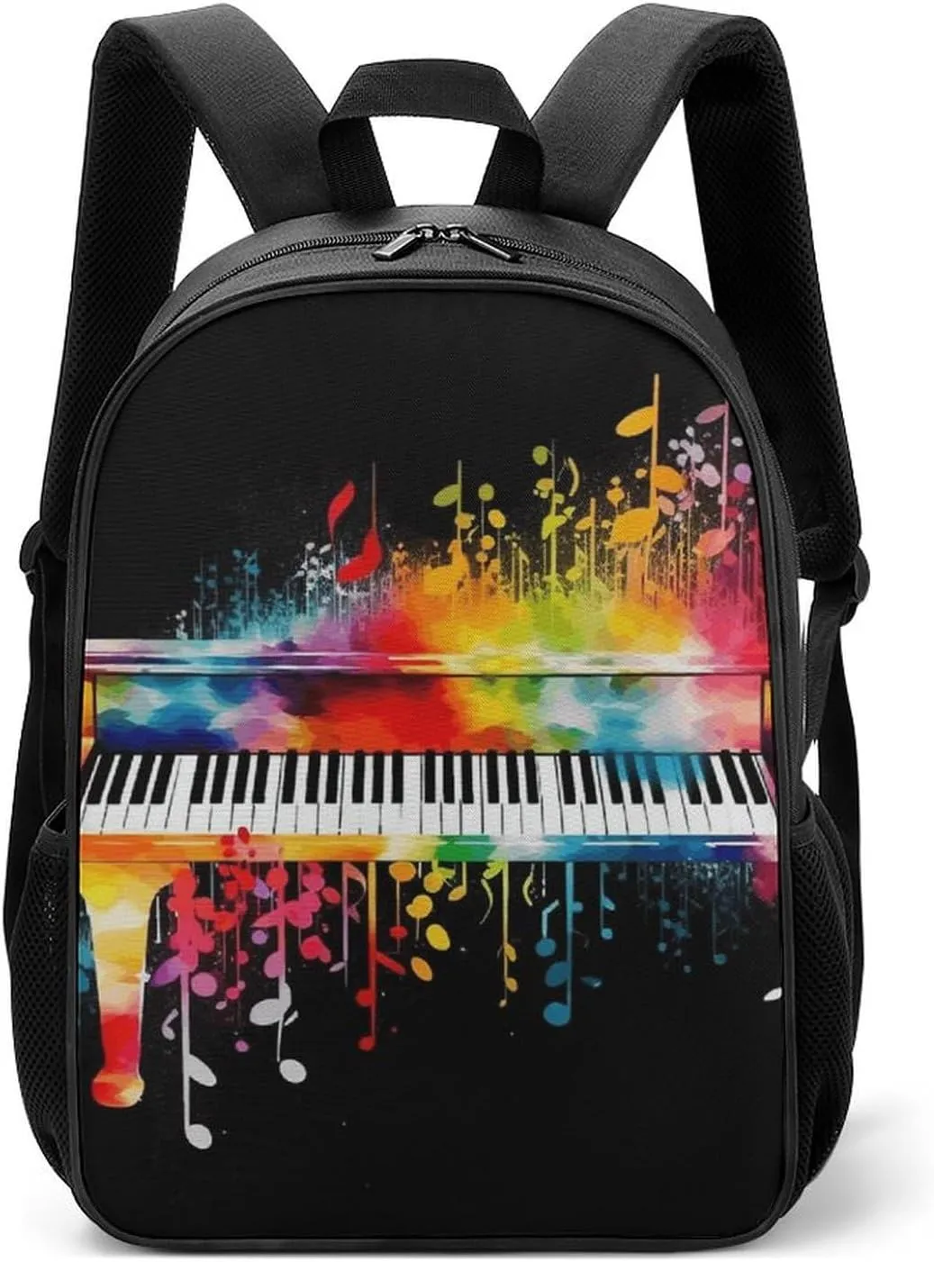 Stylish Backpack, Colorful Piano Keyboard Music Note Print Durable Backpack Travel Backpack Hiking Backpack Ergonomic Backpack Comfortable Backpack, Style