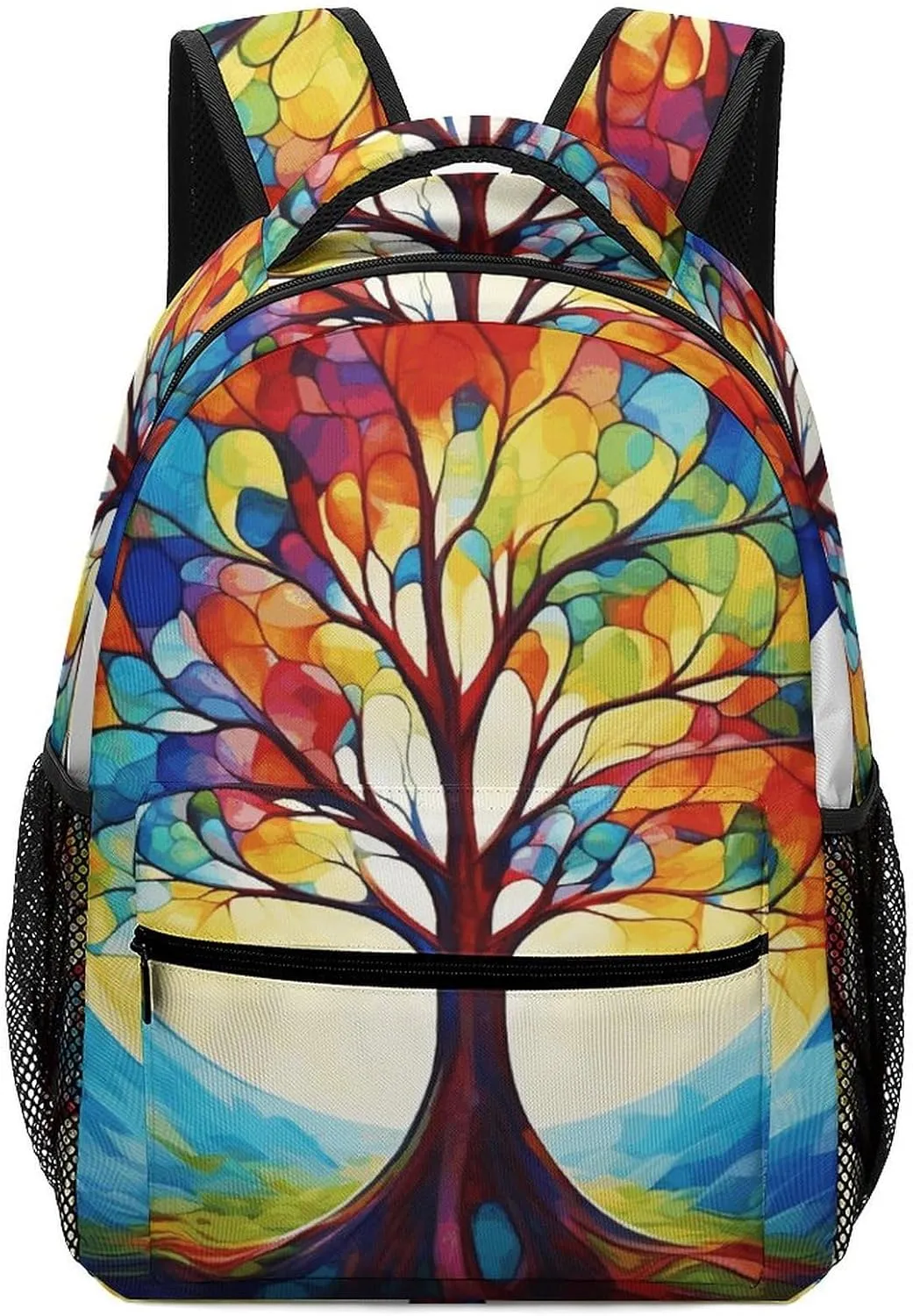 Stylish Backpack, Colorful Tree of Life Print Durable Backpack Travel Backpack Hiking Backpack Ergonomic Backpack Comfortable Backpack, Style