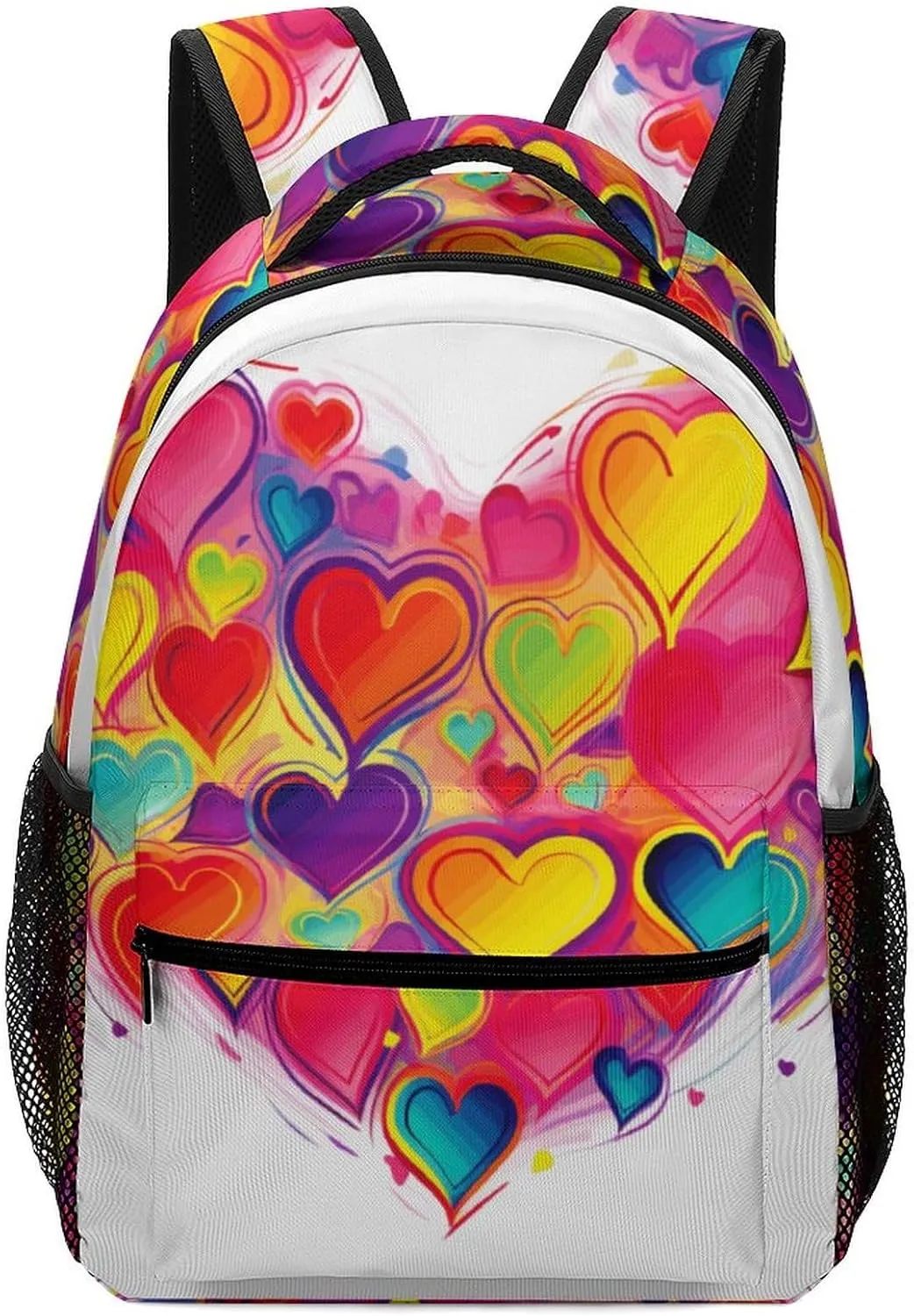 Stylish Backpack, Colourful Heart Print Durable Backpack Travel Backpack Hiking Backpack Ergonomic Backpack Comfortable Backpack