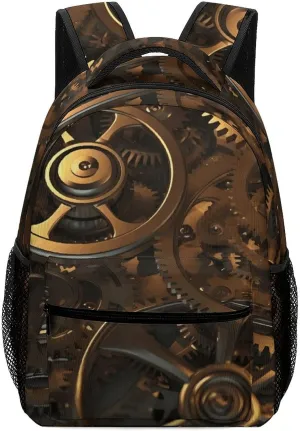 Stylish Backpack, Cool Steampunk Gears Print Durable Backpack Travel Backpack Hiking Backpack Ergonomic Backpack Comfortable Backpack