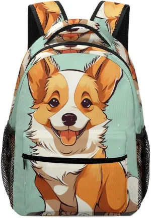 Stylish Backpack, Corgi Cute Dog Print Durable Backpack Travel Backpack Hiking Backpack Ergonomic Backpack Comfortable Backpack
