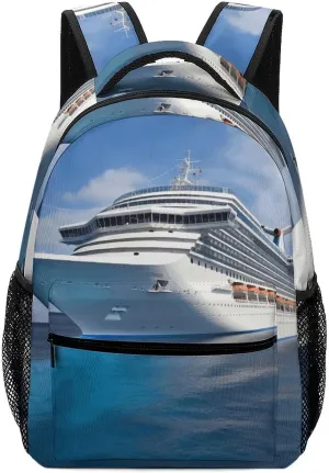 Stylish Backpack, Cruise Ship Print Durable Backpack Travel Backpack Hiking Backpack Ergonomic Backpack Comfortable Backpack, Style