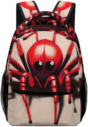 Stylish Backpack, Cute Little Red Spider Print Durable Backpack Travel Backpack Hiking Backpack Ergonomic Backpack Comfortable Backpack