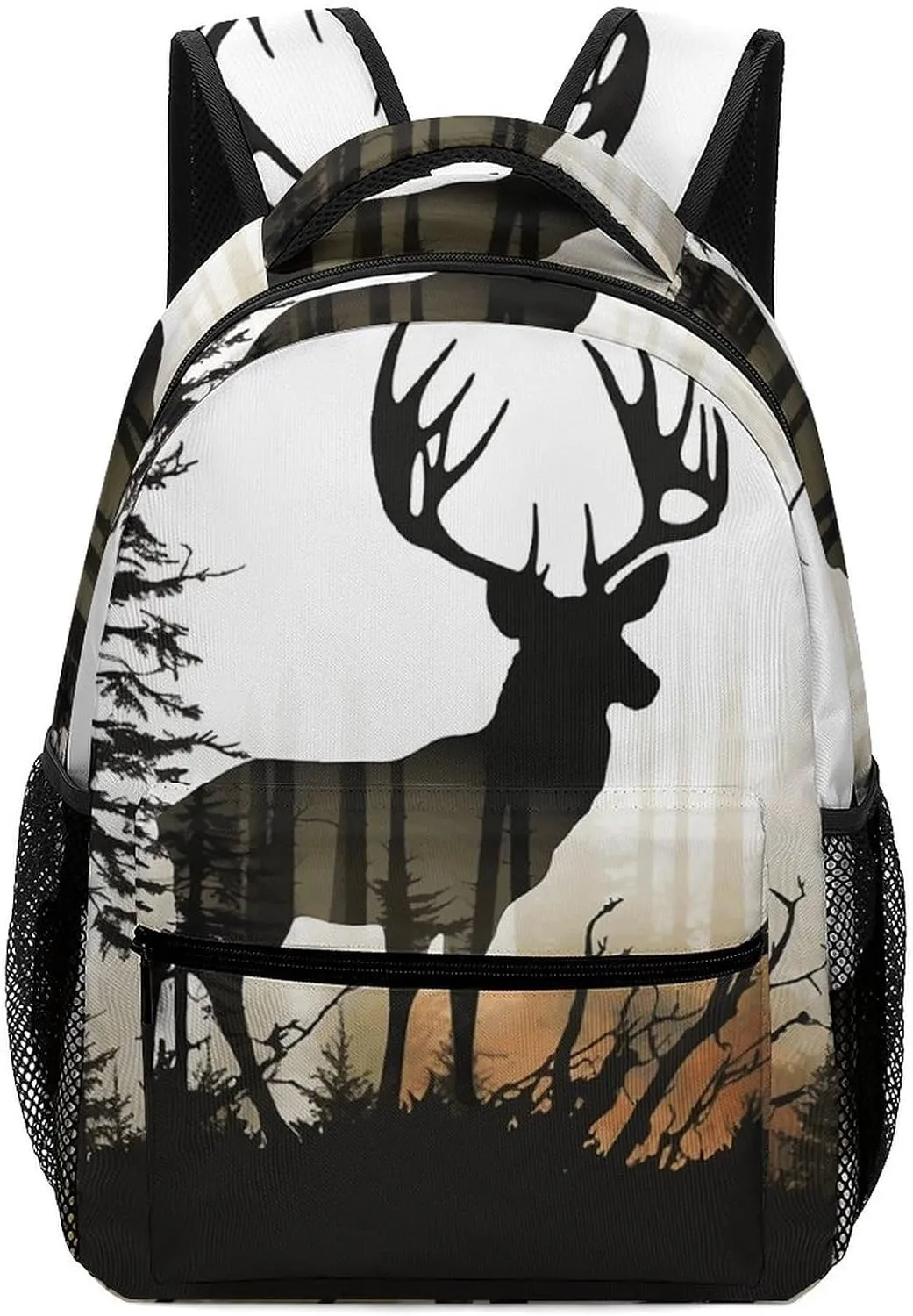 Stylish Backpack, Deer Silhouette Print Durable Backpack Travel Backpack Hiking Backpack Ergonomic Backpack Comfortable Backpack