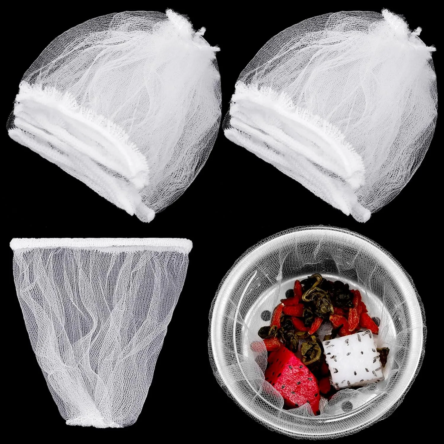 Suclain 500 Pcs Disposable Mesh Sink Strainer Bags, Elastic Kitchen Sink Strainer Filter Mesh Trash Bag Anti Clogging, Fits Most Sizes of Sink Strainer (4 x 4 Inch)