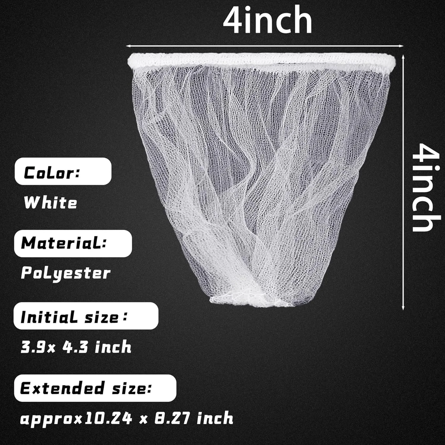 Suclain 500 Pcs Disposable Mesh Sink Strainer Bags, Elastic Kitchen Sink Strainer Filter Mesh Trash Bag Anti Clogging, Fits Most Sizes of Sink Strainer (4 x 4 Inch)