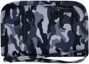 Sugar Medical Diabetes Supply Case | Medical Supplies Travel Bag | Glucose Meter Organizer | Diabetic Care Products | Glucometer Kit (Grey Camo)