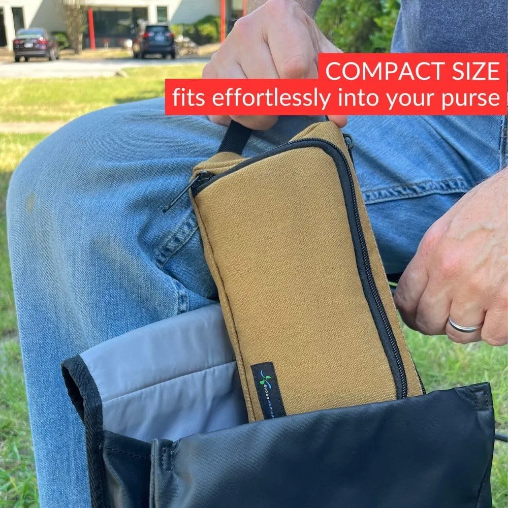 Sugar Medical Insulated Diabetes Insulin Pen Case Organizer – Diabetic Travel Bag for Insulin Pens, Glucose Meter & Supplies with Ice Pack (Hamilton Brown)