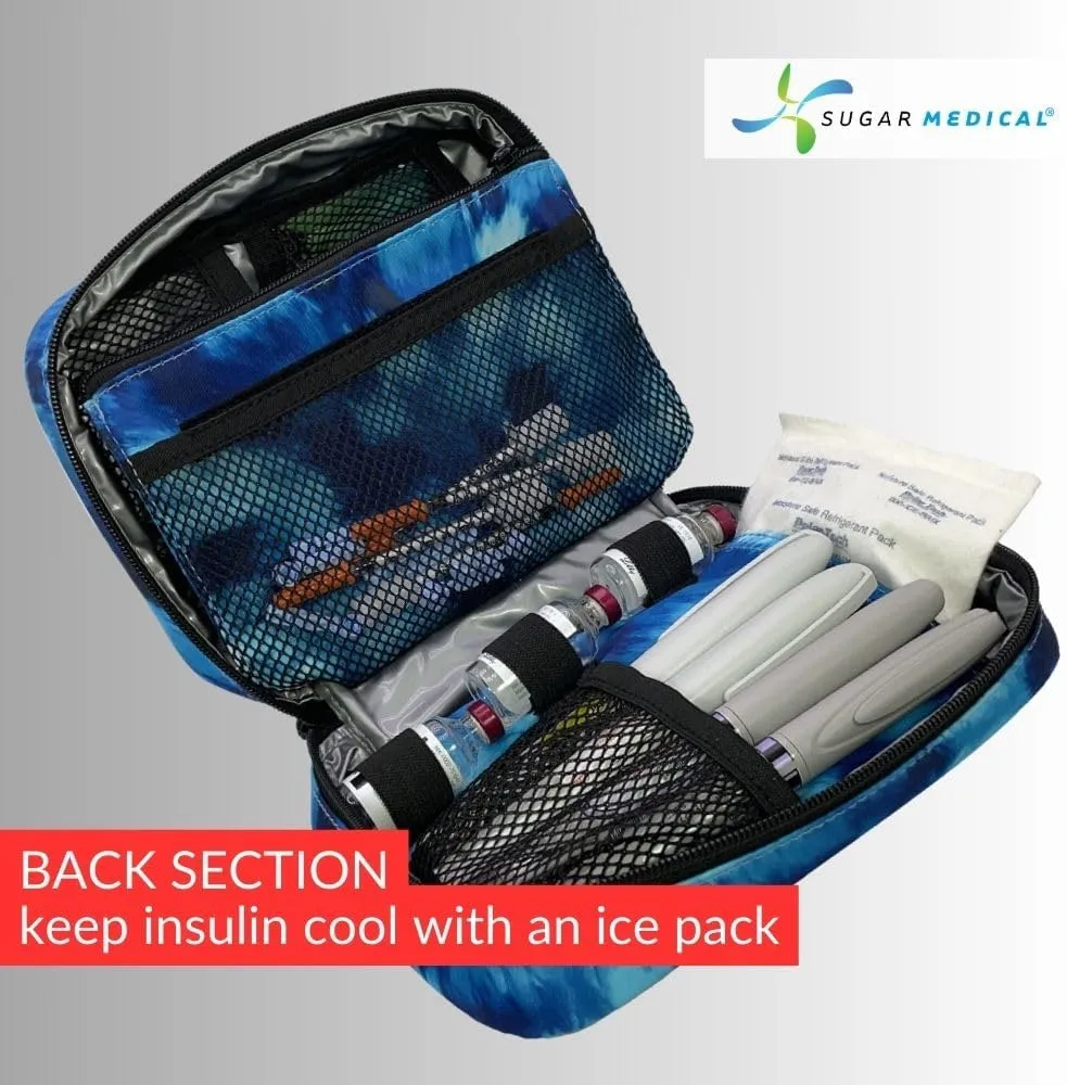 Sugar Medical Insulated Diabetes Organizer | Diabetes Supply Case | Diabetic Care Products | Diabetic Supplies Travel Case | Insulin Pen Case | Glucose Meter Case