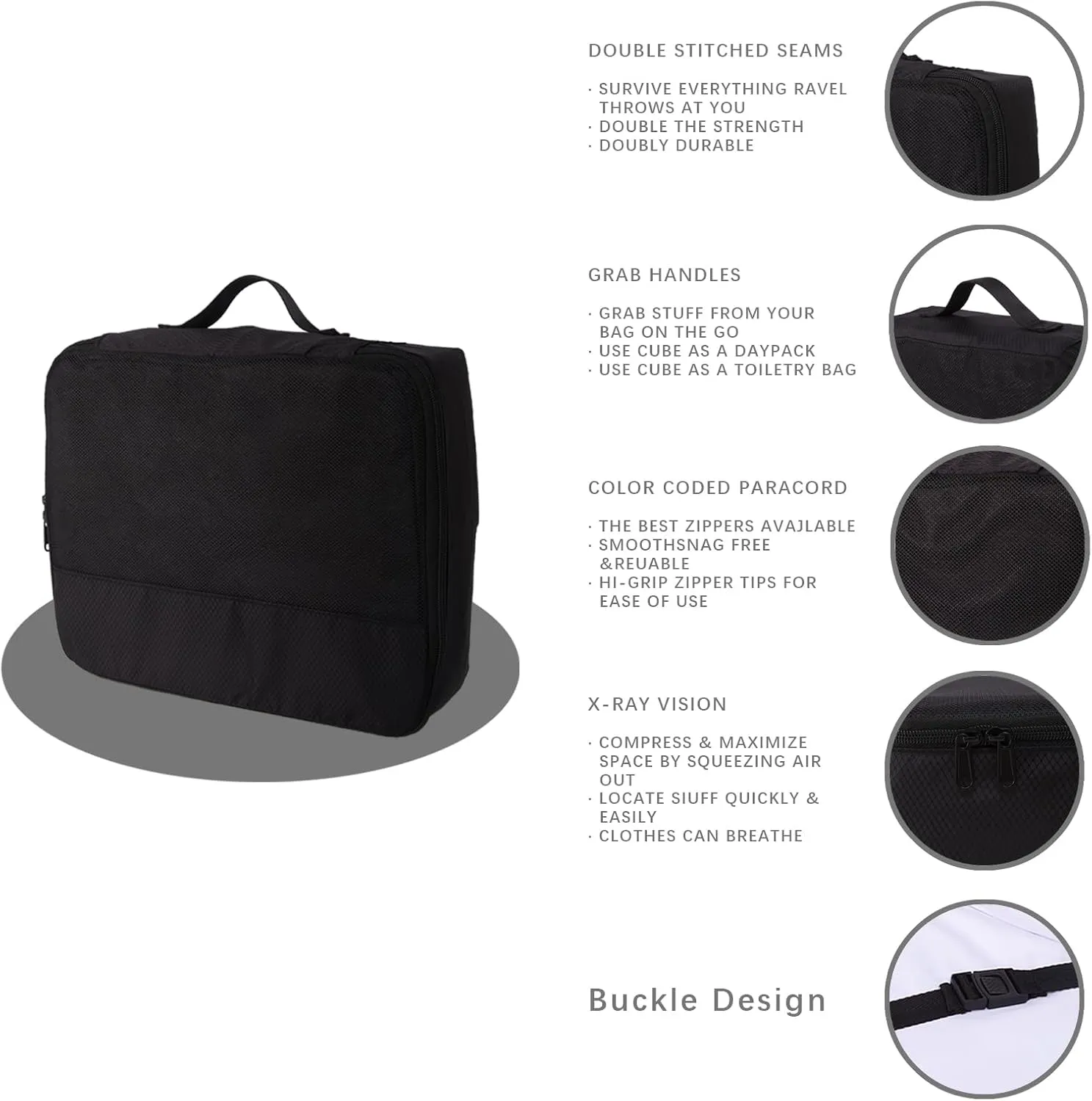Suitcase Organizer Bags Set For Travel - 6 Set Of Packing Cubes for Suitcases - Packing Cubes For Travel Fit 20" 24" 28" Luggage