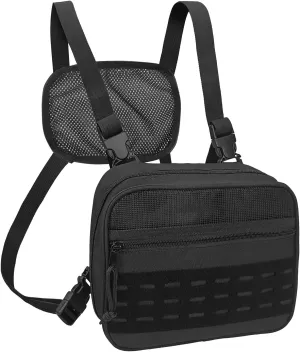 SUNRISING Tactical Chest Rig Bag Modular Tool Bag Tactical Molle Management Bag Detachable Magazine Pouches Plate with Strap Large Capacity Men's Chest Bag for Hunting Running Fly Fishing