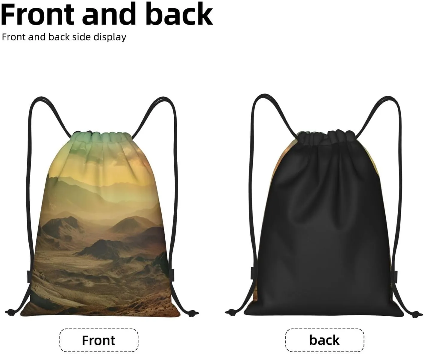 Sunset in Valley Drawstring Backpack Draw String Bag Sports Gym Bags Cinch Bag Gift Bags Travel Sackpack