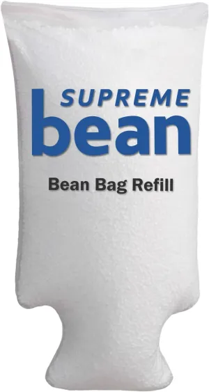 Supreme Bean Foam Filling Bean Bag Refill for Bean Bags, Loungers, and Pool Floats, 75 L, White with EZ-POUR Zipper Spout