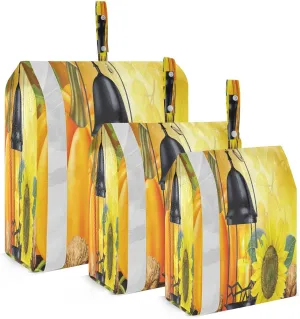 susiyo Pumpkin Candle Light Packing Cubes for Suitcases 3 Set Travel Packing Organizer Bags for Luggage, Space-Saving Suitcase Organizer Bags Set,Travel Accessories and Essentials