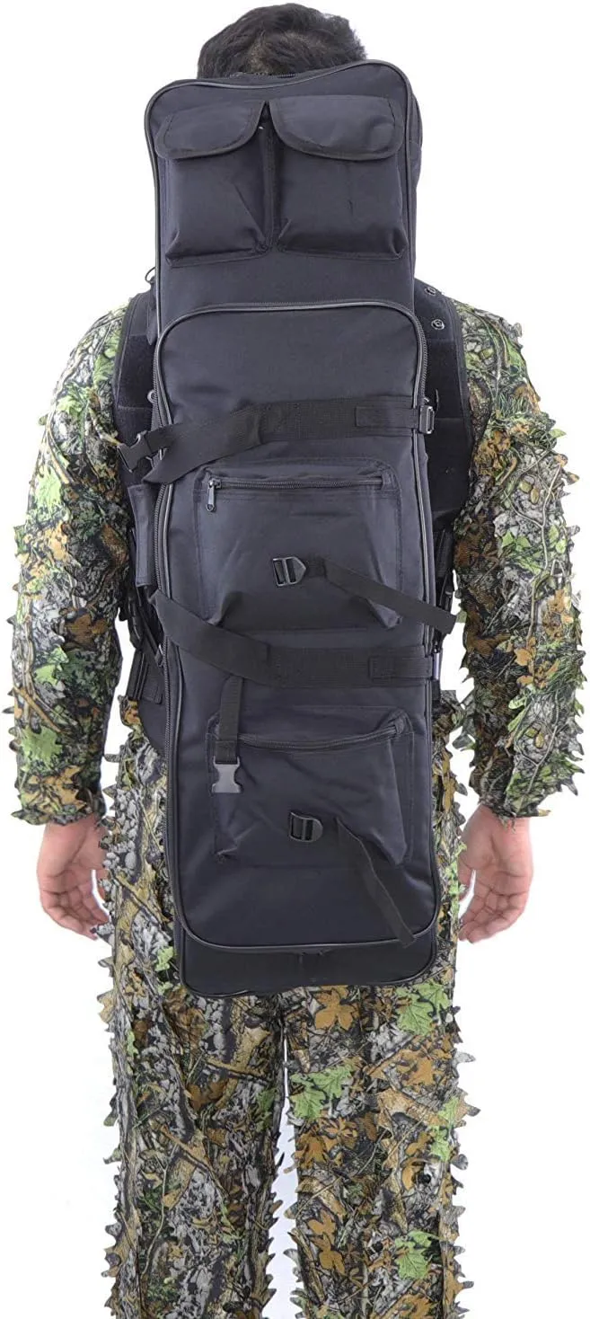 Sutekus Tactical Double Gun Case, Rifle Case, Padded Rifle Storage Backpack Integrated Pistol and Magazine Storage (3 Sizes)