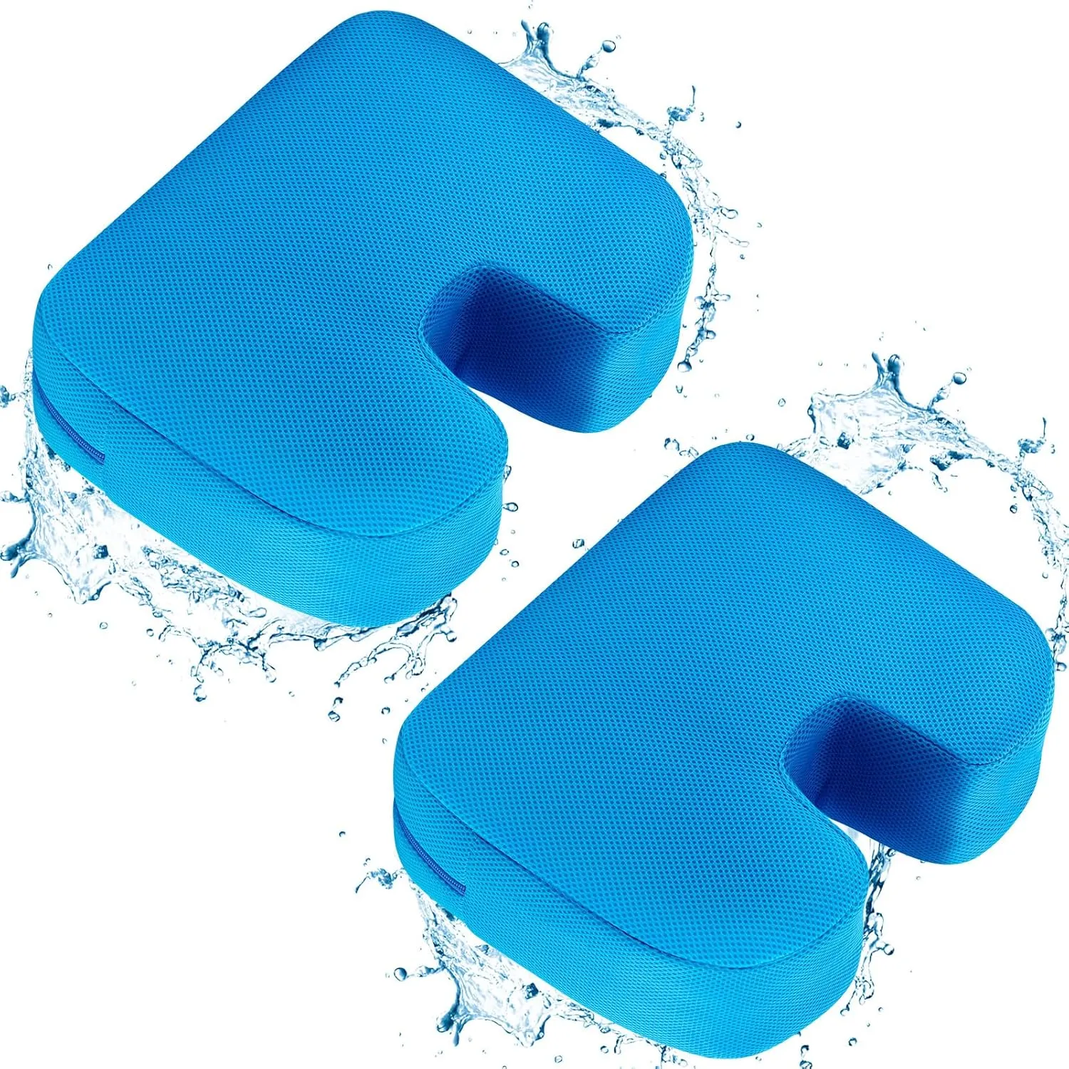 Suzile 2 Pcs Hot Tub Booster Seat Weighted Spa Bathtub Booster Inflatable Cushion Quick Dry Non Slip Bottom Portable Seat with 3D Air Mesh Cover Tub Accessory for Adult Indoor Outdoor(Blue)