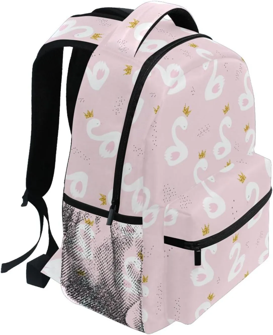 Swan Pattern Boys Girls Kids School Backpacks Bookbag, School Bag Daypack Travel Backpack