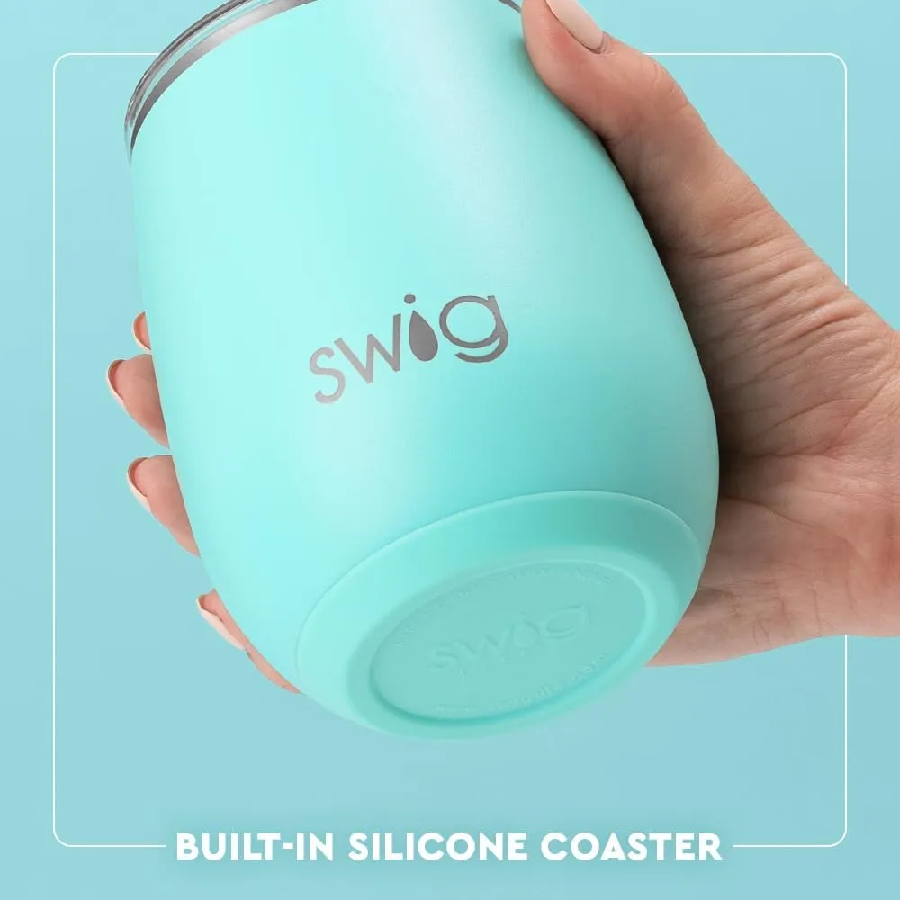 Swig Life 14oz Stemless Wine Cup, Insulated Wine Tumbler with Lid, Stainless Steel Travel Tumbler (Moon Shine)